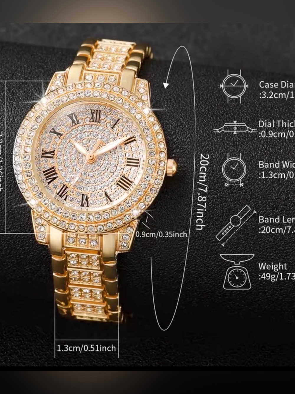 Gold Women's Watch with Bracelet SET - Picture 5 of 5